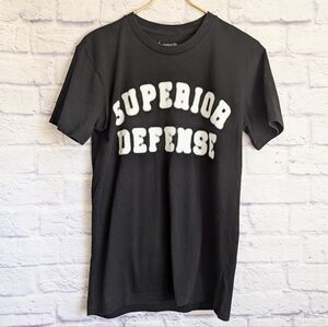 Superior Defense Short Sleeve T-Shirt S Black White Tank Print Supdef